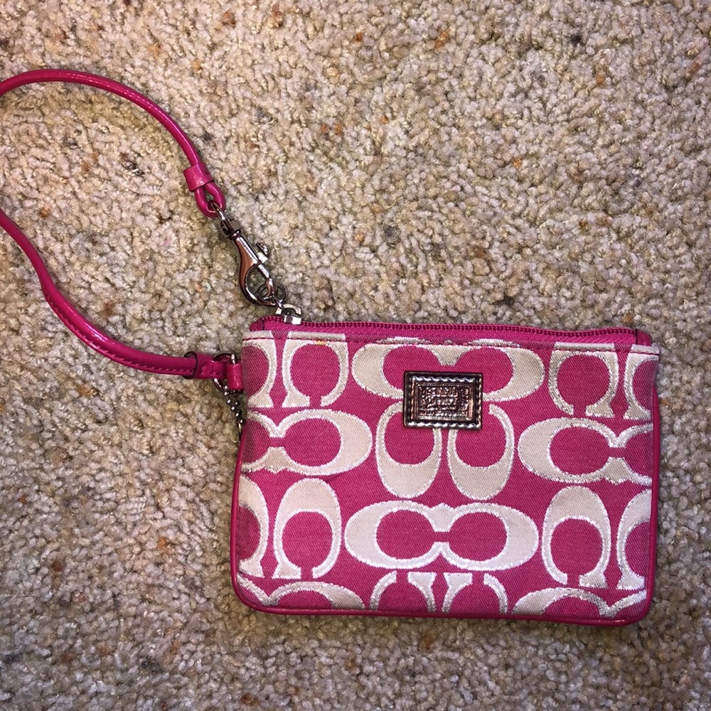 Pink Coach wristlet